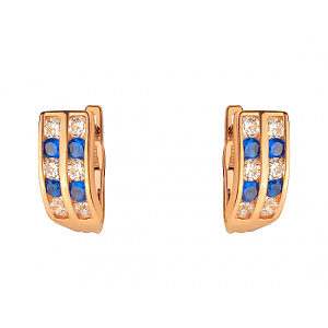 Золотые серьги с фианитом (цирконием куб.) (01-200137516) фотография