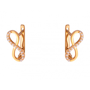 Золотые серьги с цирконием куб. (01-200175216) фотография