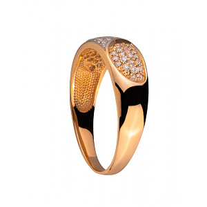 Золотое кольцо с цирконием куб. (01-200237316) фотография