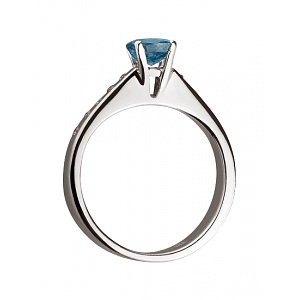 Золотое кольцо с бриллиантами  и  корундом (01-200383716) фотография