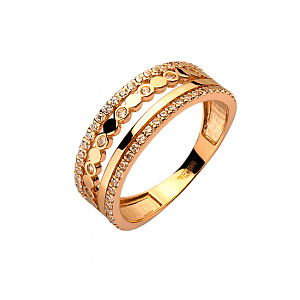 Золотое кольцо с цирконием куб. (01-200392716) фотография