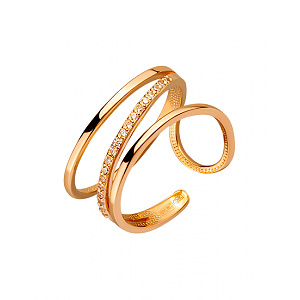 Золотое кольцо с цирконием куб. (01-200395316) фотография