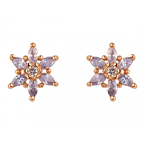 Золотые серьги с цирконием куб. (01-200438316) фотография