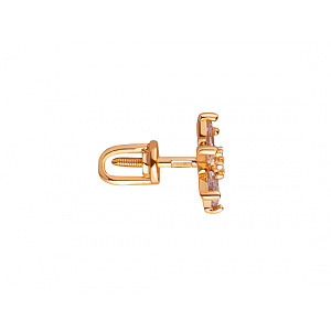 Золотые серьги с цирконием куб. (01-200438316) фотография