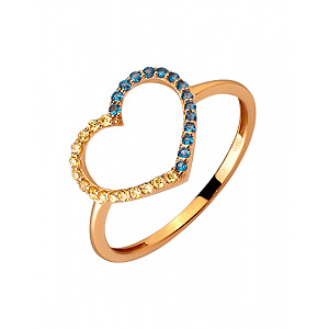 Золотое кольцо с цирконием куб. (01-200452916) фотография