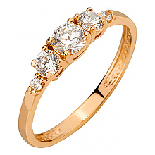 Золота каблучка з цирконієм куб. (01-200581716)