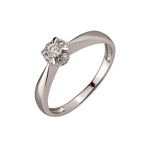 Золота каблучка з діамантами (01-200590116) фотографія