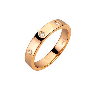 Золотое обручальное кольцо  с бриллиантами (01-200606416) фотография