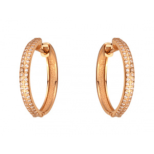 Золоті сережки з фіанітом (цирконієм куб.) (01-200766216) фотографія