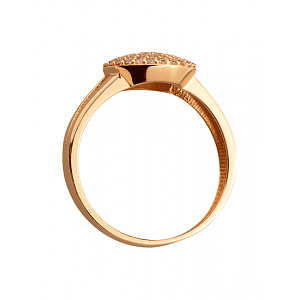 Золота каблучка з фіанітом (цирконієм куб.) (01-200781116) фотографія