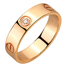 Золота обручка з діамантами (01-200805816)