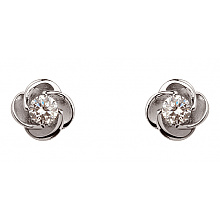 Золотые серьги с фианитом (цирконием куб.) (01-200805916)