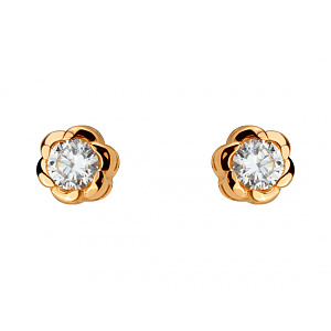 Золотые серьги с фианитом (цирконием куб.) (01-200841816) фотография