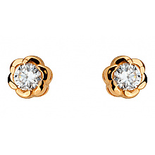 Золотые серьги с фианитом (цирконием куб.) (01-200841816)