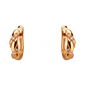 Золоті сережки з фіанітом (цирконієм куб.) (01-200845116) фотографія