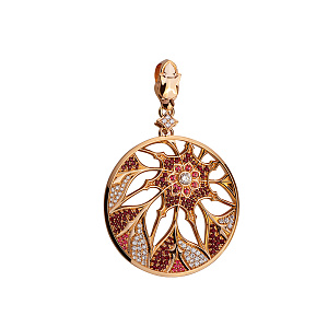 Золотой кулон с бриллиантами  и  топазами (1б_п-184) фотография