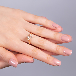 Золотое кольцо с циркониями (1б_к-239) фотография