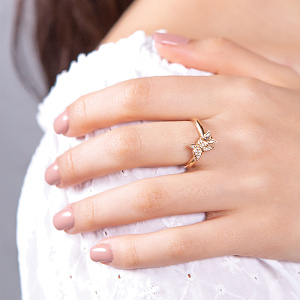 Золотое кольцо с циркониями (1б_к-239) фотография