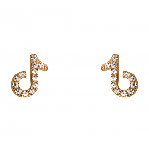 Золотые серьги с циркониями (1б_с-241) фотография