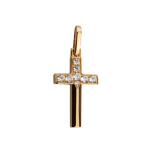 Золотой крестик с бриллиантами (1б_п-213) фотография