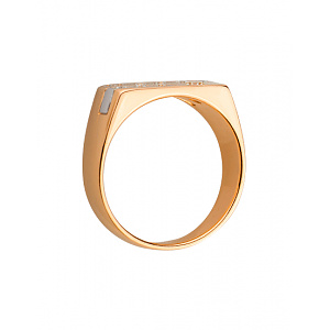 Золота каблучка з діамантами (01-19064317) фотографія