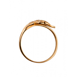 Золотое кольцо с цирконием куб. (01-19233617) фотография