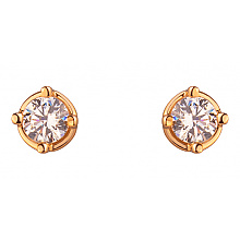 Золотые серьги с цирконием куб. (01-200041317) Золотые серьги с цирконием куб. (01-200041317)