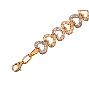 Золотий браслет з цирконієм куб. (01-200276117) фотографія