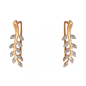 Золоті сережки з цирконієм куб. (01-200291217) фотографія