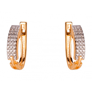 Золотые серьги с цирконием куб. (01-200331617) фотография