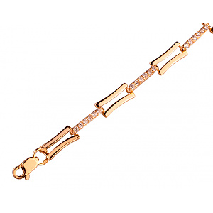 Золотий браслет з цирконієм куб. (01-200343517) фотографія