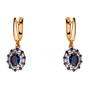 Золотые серьги с цирконием куб. (01-200364917) фотография