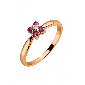 Золотое кольцо с бриллиантом (01-200365417) фотография