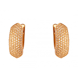 Золотые серьги с цирконием куб. (01-200392717) фотография