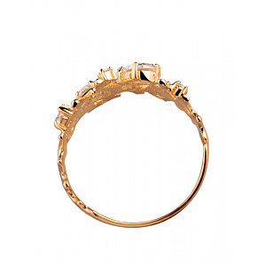 Золотое кольцо с цирконием куб. (01-200443817) фотография