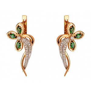 Золоті сережки з цирконієм куб. (01-200447817) фотографія