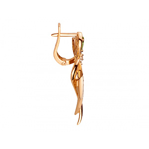 Золоті сережки з цирконієм куб. (01-200447817) фотографія