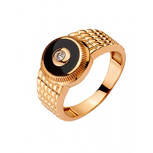 Золотое кольцо с бриллиантом (01-200449117) фотография