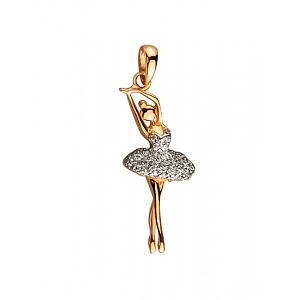 Золотой кулон с цирконием куб. (01-200487517) фотография