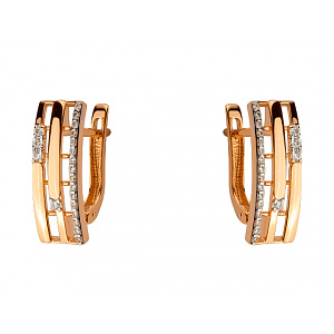 Золотые серьги с цирконием куб. (01-200526517) фотография