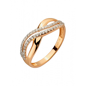 Золотое кольцо с цирконием куб. (01-200526617) фотография