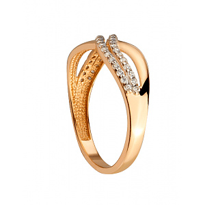 Золотое кольцо с цирконием куб. (01-200526617) фотография