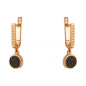 Золоті сережки з цирконієм куб. (01-200566917) фотографія