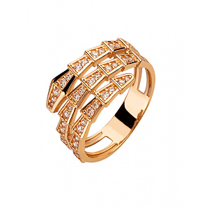 Золотое кольцо с цирконием куб. (01-200606417) фотография