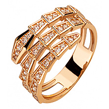 Золотое кольцо с цирконием куб. (01-200606417)