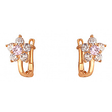 Золотые серьги с фианитом (цирконием куб.) (01-200633417)