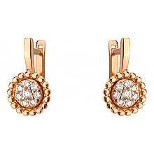 Золотые серьги с фианитом (цирконием куб.) (01-200783617)