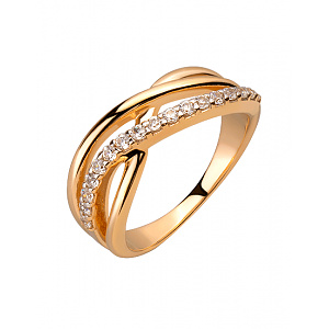 Золота каблучка з фіанітом (цирконієм куб.) (01-200816017) фотографія
