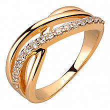 Золота каблучка з фіанітом (цирконієм куб.) (01-200816017)