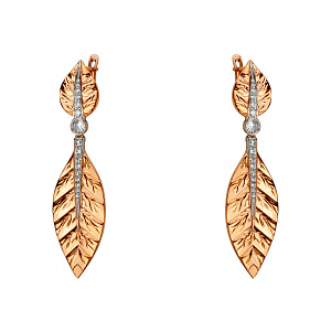 Золоті сережки з фіанітом (цирконієм куб.) (01-200819317) фотографія